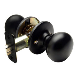 Designers Impressions - Designers Impressions Bedford Design Matte Black Passage Door Knob - Doorknobs