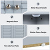 Corner Storage Cabinet Freestanding Floor Cabinet Bathroom w/ Shutter Door Grey