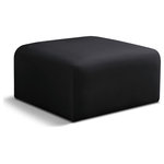 Meridian Furniture - Arc Upholstered Modular Component, Black, 1-Piece: Ottoman, Velvet - Give your living room or den the perfect blend of style and versatility with this Arc velvet fabric ottoman. Part of the Arc modular furniture collection, this ottoman comes upholstered in rich black velvet fabric that adds a touch of luxury while enhancing comfort and support. A seamless combination of form and function, this ottoman can be used with other Arc pieces to create a myriad of configurations in your well-curated room.