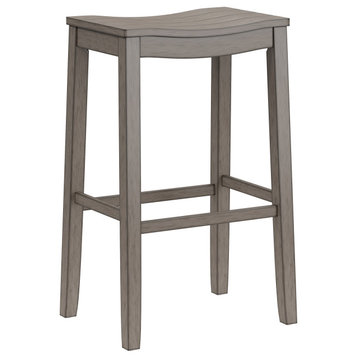 Hillsdale Fiddler Wood Backless Bar Height Stool with Saddle-Style Seat