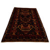 Tribal Afghan Baluch Rug, 4'X7', Hand-Knotted 100% Wool Oriental Rug