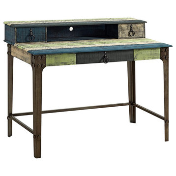 Calypso Desk, Wood with Multi Color Accents