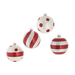 Peppermint Ornaments - Large - Set of 4 - New - Christmas Ornaments