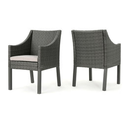 Tropical Outdoor Dining Chairs by GDFStudio