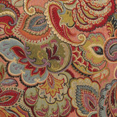 East Fabric by the Yard, Ethnic Floral Theme Oriental Paisley Patterns with  Plants Motif in Warm Tones, Decorative Upholstery Fabric for Chairs & Home