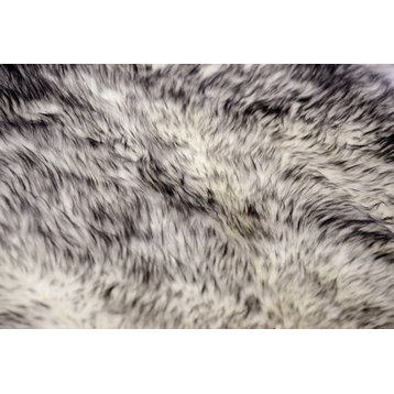 New Zealand Sexto Sheepskin Rug 5'x6', Gradient Gray