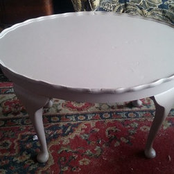 FOR SALE-Oval pie crust edged coffee table...&pound;35.00 - Products