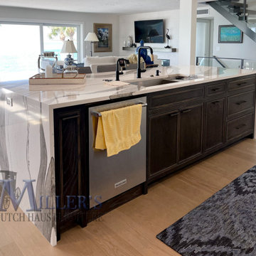 Gray Ash Island with Rainfall Countertop