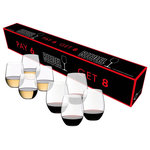 Riedel - Riedel O Vinum Cabernet Sauvignon/Merlot/Bordeaux and "O" Viognier/Chardonnay Bu - "O" Cabernet - Viognier Buy 8 Pay 6 stemless wine tumblers - SAVE 25%. The Riedel "O" Buy 8 PAY 6 features four Cabernet/Merlot glasses and four Viognier/Chardonnay glasses-the two most popular varietals in the wine universe. If you're a red wine only person, Riedel offers "O" Buy 8 Pay 6 in all Cabernet/Merlot. For Chardonnay devotees, there is "O" Buy 8 Pay 6 in all Viognier/Chardonnay. So there's no excuse for that mismatched, motley collection of glassware you're hiding behind that cupboard door. Do a little spring cleaning and add a simple, yet stylish touch to your table with Riedel "O".