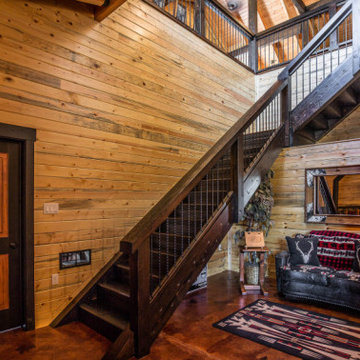 Rustic Entryway & Staircase | Handcrafted Woodwork with Cabin Charm
