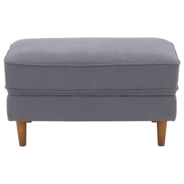 Corliving Mulberry Fabric Upholstered Modern Ottoman