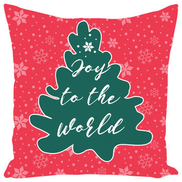 Joy to the World Christmas Throw Pillow, 14x14, With Insert