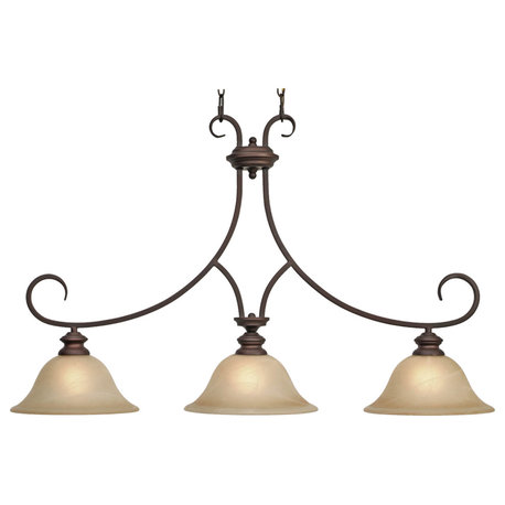 Lancaster Island Light, Pewter, Rubbed Bronze, Antique Marbled