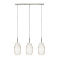 1x60W Mini Pendant, Matte Nickel Finish & White Wiped Glass, 3 Light