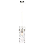 Z-Lite - Fontaine 3-Light Pendant Light In Brushed Nickel - This 3-Light Pendant Light From Z-Lite Is A Part Of The Fontaine Collection And Comes In A Brushed Nickel Finish.It Measures 20" High X 10" Long X 10" Wide. This Light Uses 3 Medium Bulb(S). Damp Rated. Can Be Used In Humid Environments Like Bathrooms Or Covered Outdoor Areas. This item includes a 1 year warranty. This item ususally ships in 2 days.   This light requires 3 ,  Watt Bulbs (Not Included) UL Certified.