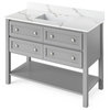Jeffrey Alexander Adler 48" Grey Single Sink Vanity With Quartz Top