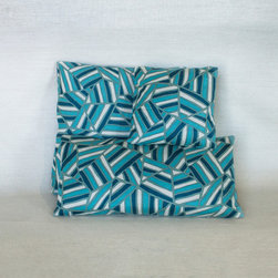 angela adams Mica Blue Linen Pillows - Home Decor