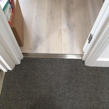 Grey Striped Carpet to Stairs in North London
