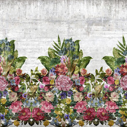 Flower Burst, Concrete - Wallpaper