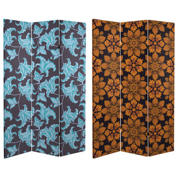 6' Tall Double Sided Arabesque Wallpaper Canvas Room Divider