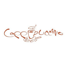 Cappuccino Coffee Wall Decal, Hazelnut, 16"x5"