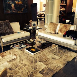 Coffee Table - Lucite with flange and optional lower shelf - square or rectangle - Coffee Tables