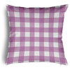 Gingham Plaid Accent Pillow With Removable Insert, Orchid, 18"x18"
