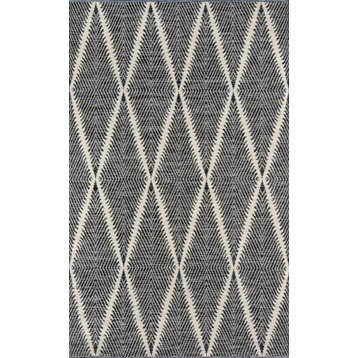Erin Gates by Momeni River Beacon Indoor Outdoor Hand Woven Rug, Black, 7'6"x9'6