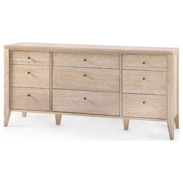 Paola Extra Large 9-Drawer, Bleached Cerused Oak