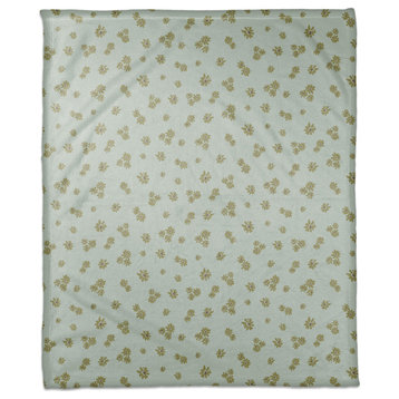 Green Daisy Pattern 50x60 Coral Fleece Blanket