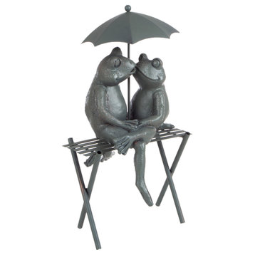Frog Couple Statue-Resin Romantic Animal Figurine by Pure Garden