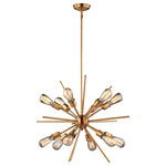 Vaxcel - Vaxcel Estelle Pendant in Natural Brass, P0228 - Mid Century meets modern times with this timeless and uniquely artistic sputnik pendant from the Estelle Collection. It features twelve arms to fit twelve exposed bulbs, adding elegance and drama to your dining room, living room, foyer, kitchen, or bedroom. Available in natural brass & polished nickel finish that complements just about any decor.