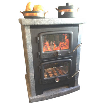 Vermont Bun Baker 1200 Wood Cook Stove with Soapstone Surround Necte N350 Stove