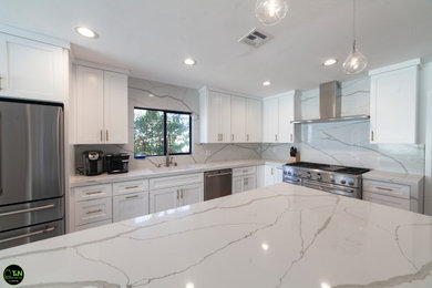 Example of a minimalist kitchen design in Los Angeles