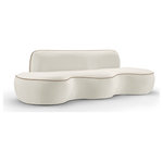 Meridian Furniture - Swerve Living Room Set, Cream, Velvet, Sofa - Indulge in the allure of the Cream Swerve Sofa by Meridian Furniture. Its captivating design and luxurious Cream elevate any space with effortless elegance. Crafted with precision and durability in mind, this stunning piece becomes the focal point of gatherings, fostering moments of connection and warmth. Embrace sophistication and style with the Swerve Sofa, a testament to exquisite taste and timeless beauty.