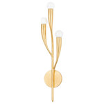 Hudson Valley Lighting - Labra 3-Light Wall Sconce, Vintage Gold Leaf Finish - Inspired by nature, Labra's beautiful form is open, airy and elegant. Slender, swooping arms stretch upward giving the piece a decidedly botanical feel. This refined fixture will bring a sense of calm to any space.