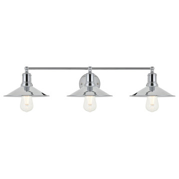 Living District Etude 3 Light Wall Sconce, Chrome