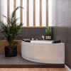 5' Rounded Modern Double Seat Corner Whirlpool Bath Tub With Fixtures