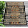 Marina Tribal Stripe Indoor/Outdoor Rug, Black, 4'10"x7'6"