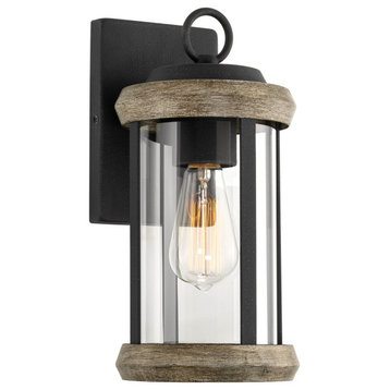 Kira Home Dorsey 12" Rustic Outdoor Weather Resistant Wall Sconce, Cylinder