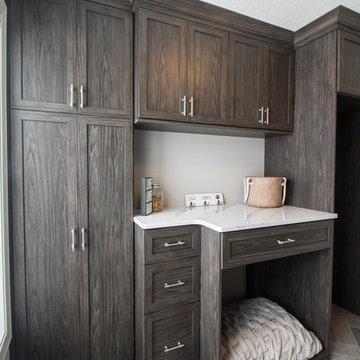 Contemporary Office & Laundry Room Combo with Dog Features in Lakeville