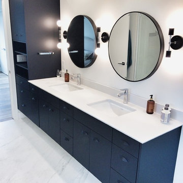 Matt Black Flat Panel Mid-century Modern