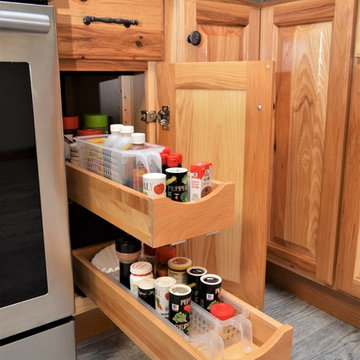 Portage, IN. Haas Signature. Before & After Natural Rustic Hickory Kitchen