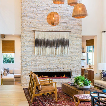 Eclectic Living Space Featuring Bright and Inviting Colors