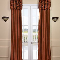 Ruched Cayenne Thai Silk Curtain - Curtains