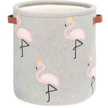 Flora Flamingo Basket Gray