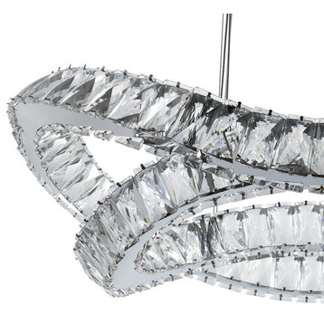 Monroe Crystal Chandelier Integrated LED, Dimmable, Chrome