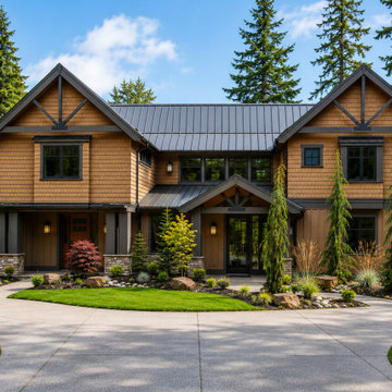 Woodinville Northwest Craftsman Lodge Custom Home at Echo Falls Golf Course