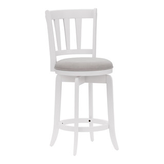 Hillsdale Presque Isle Swivel Counter Stool - Brown Vinyl Seat, Cherry Finish, 25.5" Seat Height