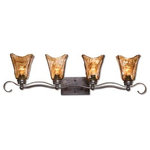 Uttermost - Vetraio 4-Light Sconce/Vanity Lights - Heavy Handmade Glass Is Held In Classic European Iron Works Giving These Pieces A Contemporary Quality With Strong Traditional Appeal As Well.